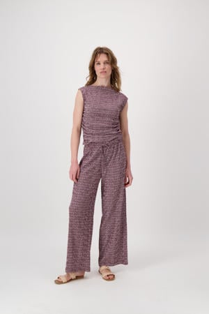 straight regular waist broek donkerrood