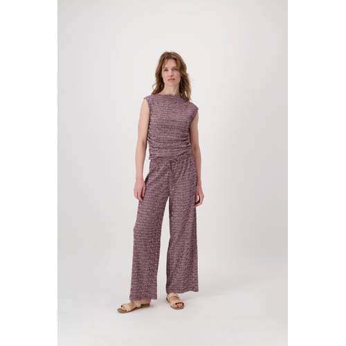 Zusss straight regular waist broek donkerrood afbeelding