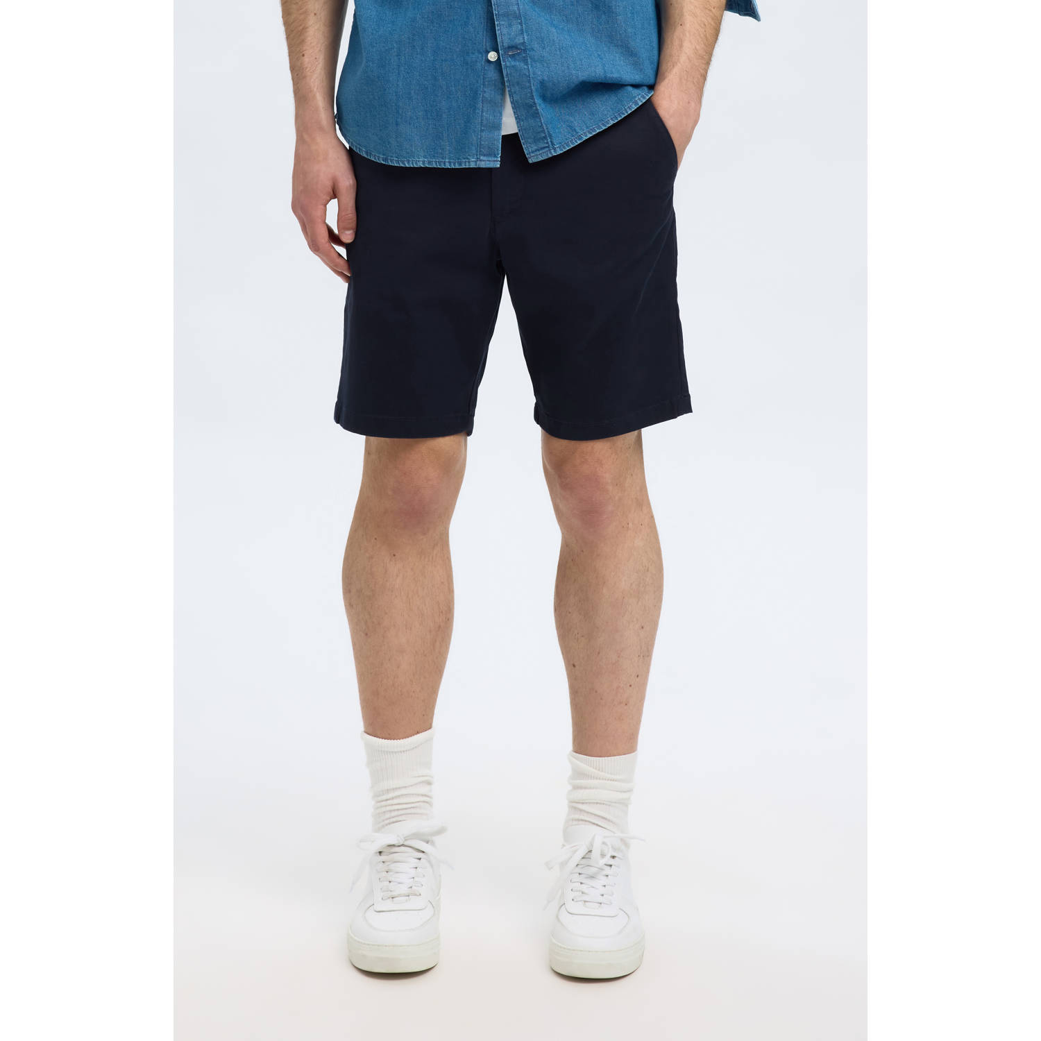 SELECTED HOMME slim bermuda short donkerblauw