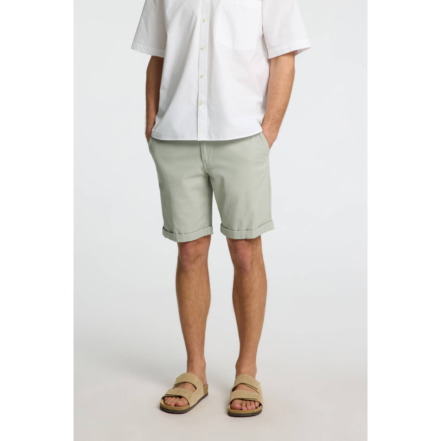 SELECTED HOMME slim chino short SLHSLIM-LUTON lichtgroen