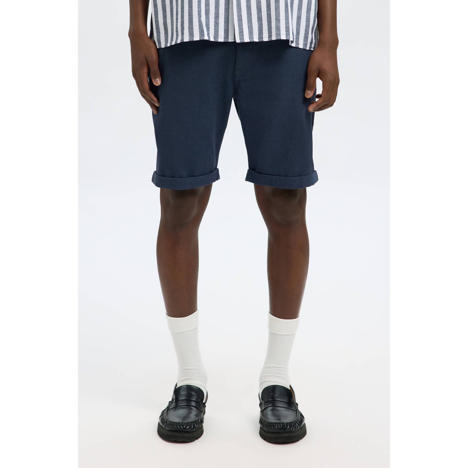 Selected Homme Slim fit korte broek met structuurmotief model 'LUTON'