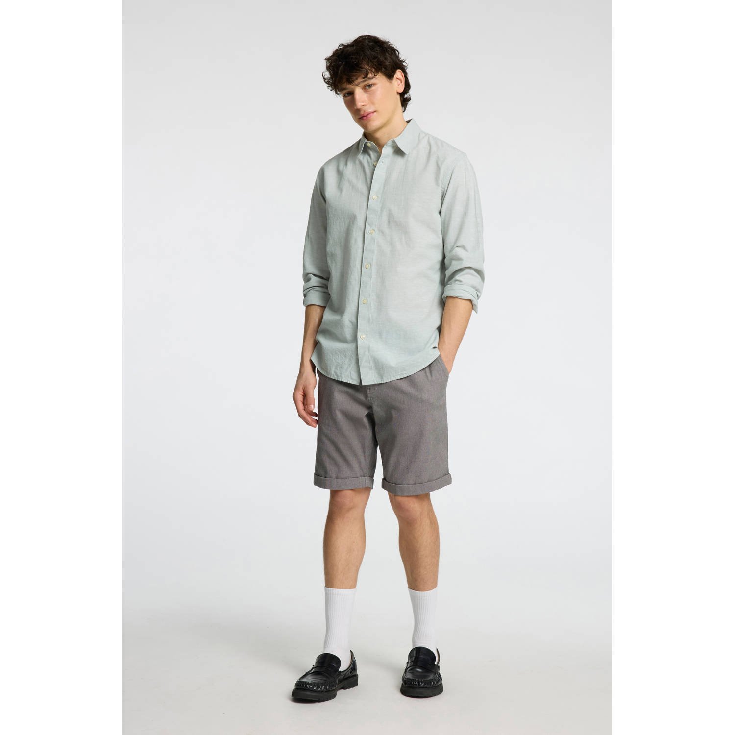 SELECTED HOMME slim chino short SLHSLIM-LUTON grijs