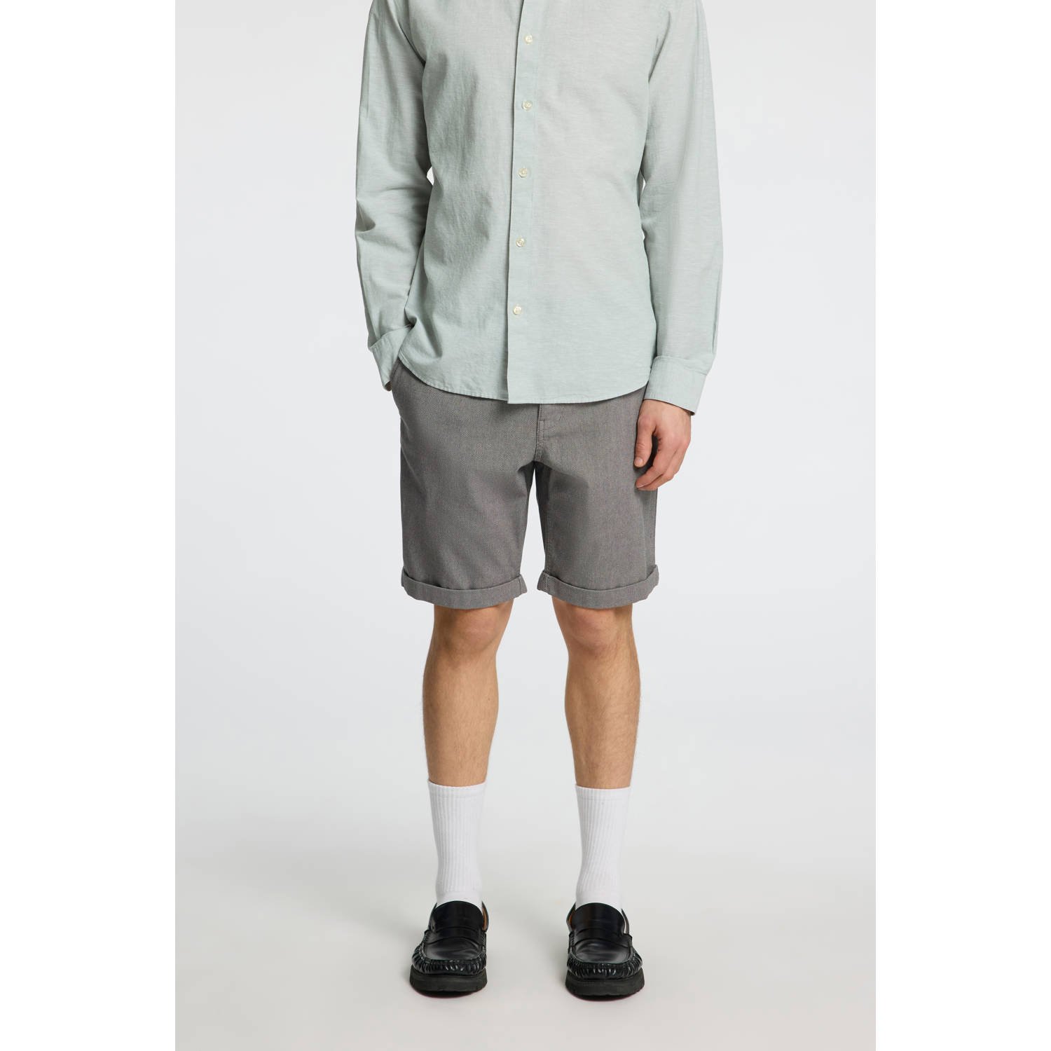 Selected Homme Slim fit korte broek met structuurmotief model 'LUTON'