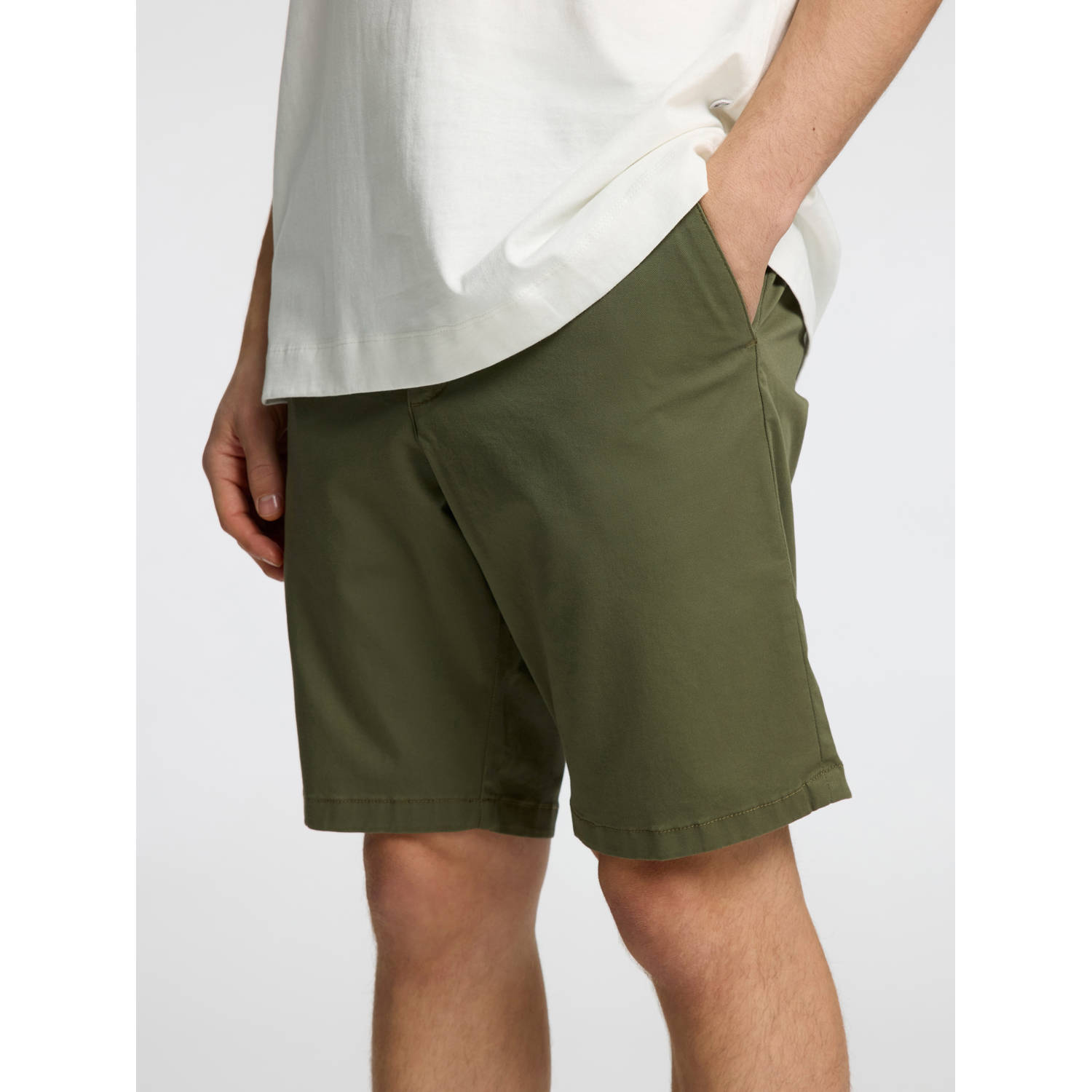 SELECTED HOMME slim bermuda short SLHSLIM-MILES olijfgroen