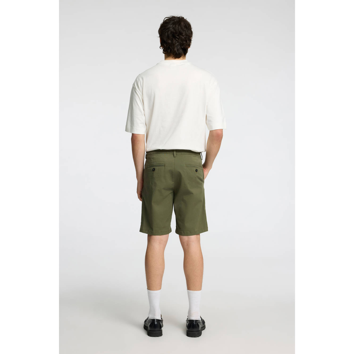 SELECTED HOMME slim bermuda short SLHSLIM-MILES olijfgroen