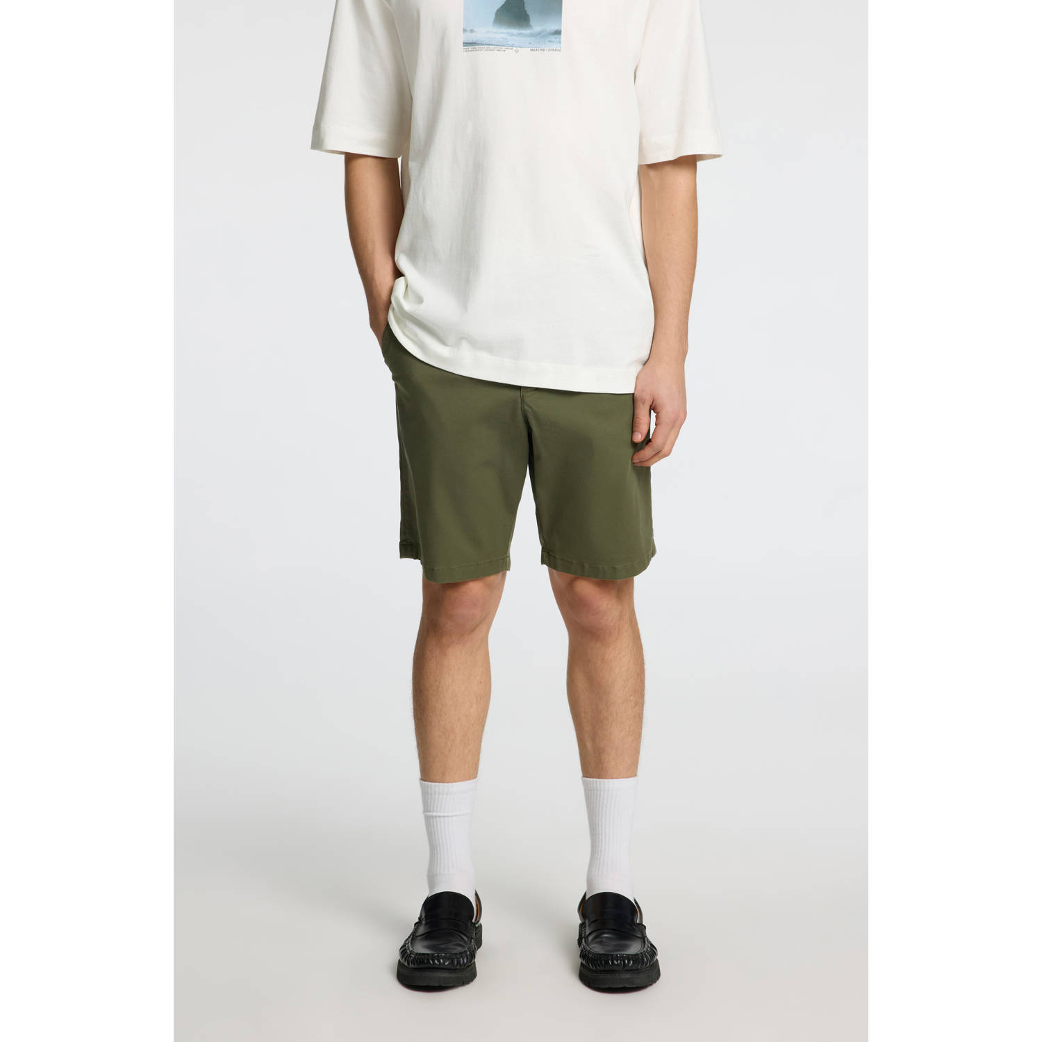 SELECTED HOMME slim bermuda short olijfgroen