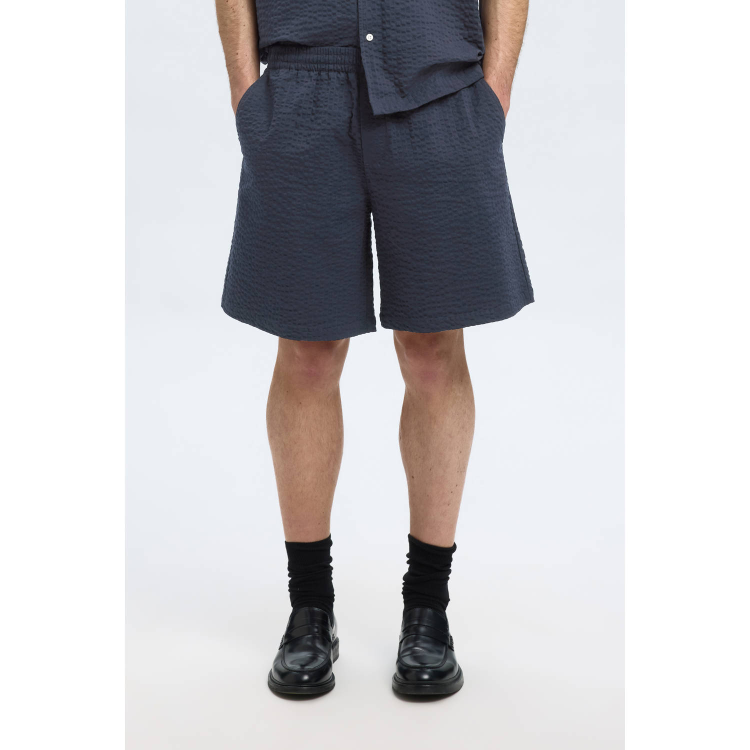 SELECTED HOMME loose bermuda short donkerblauw