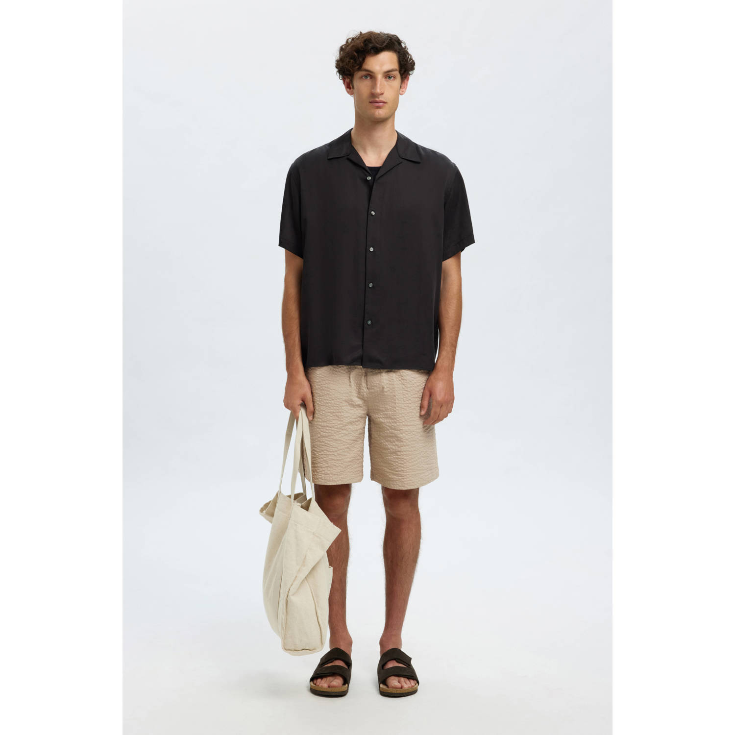 SELECTED HOMME loose bermuda short lichtbruin