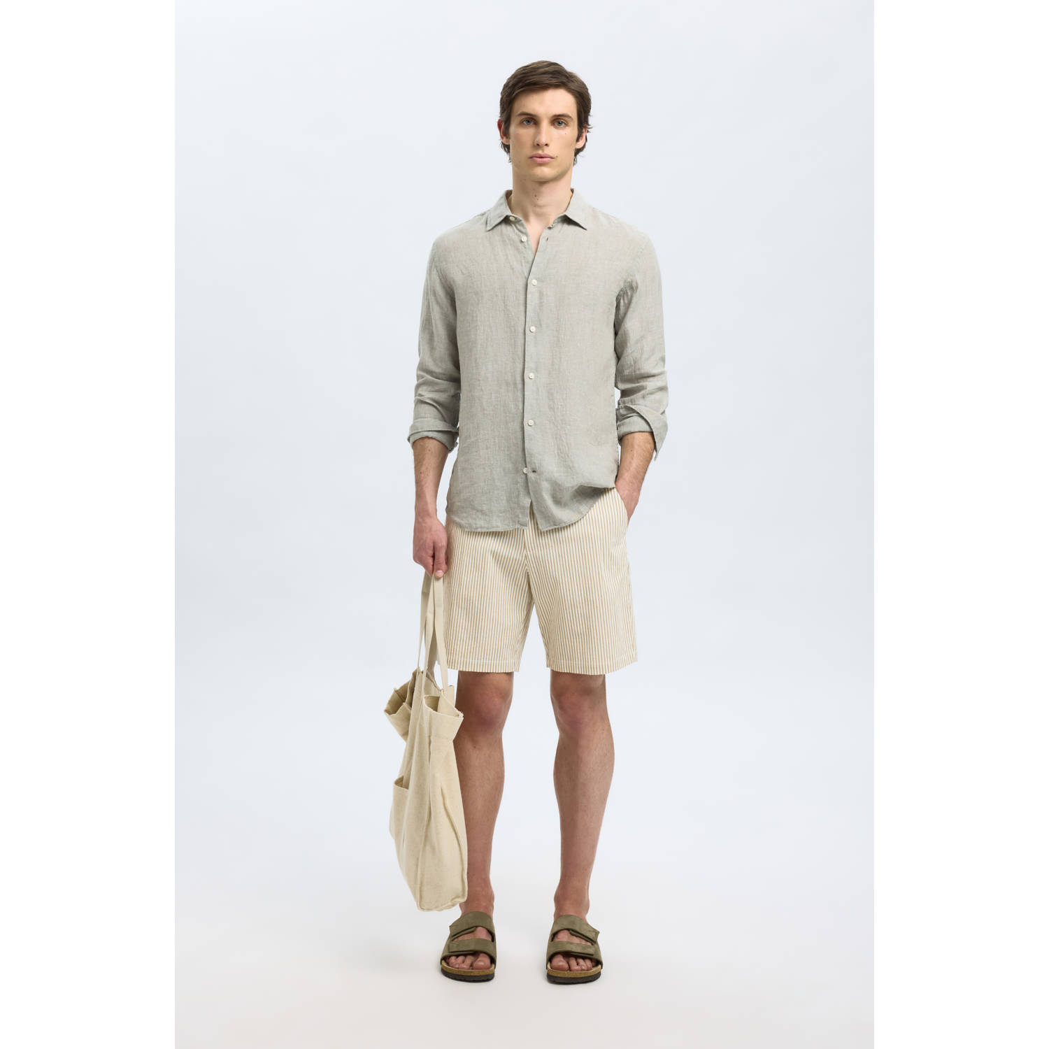 SELECTED HOMME regular chino short SLHREGULAR-KARL lichtbruin