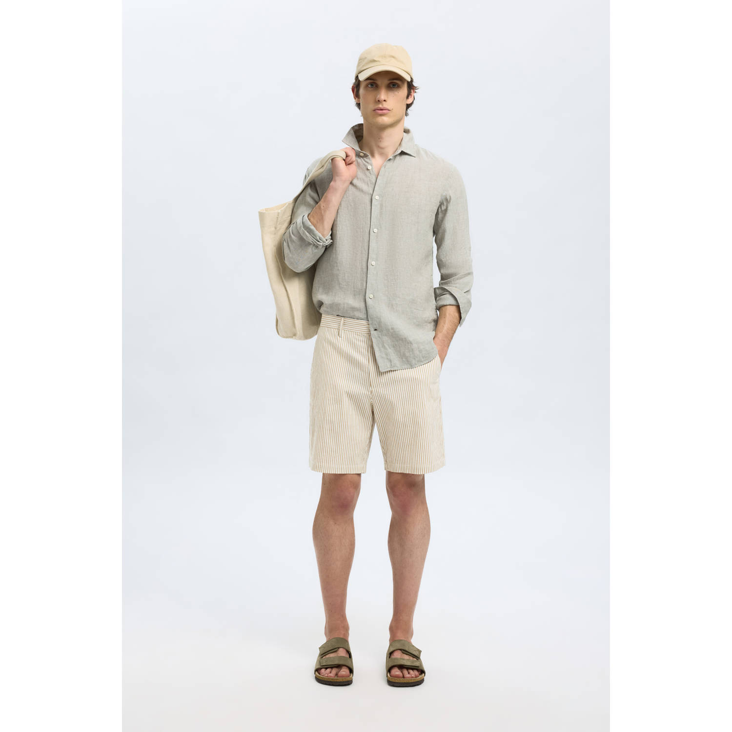 SELECTED HOMME regular chino short SLHREGULAR-KARL lichtbruin