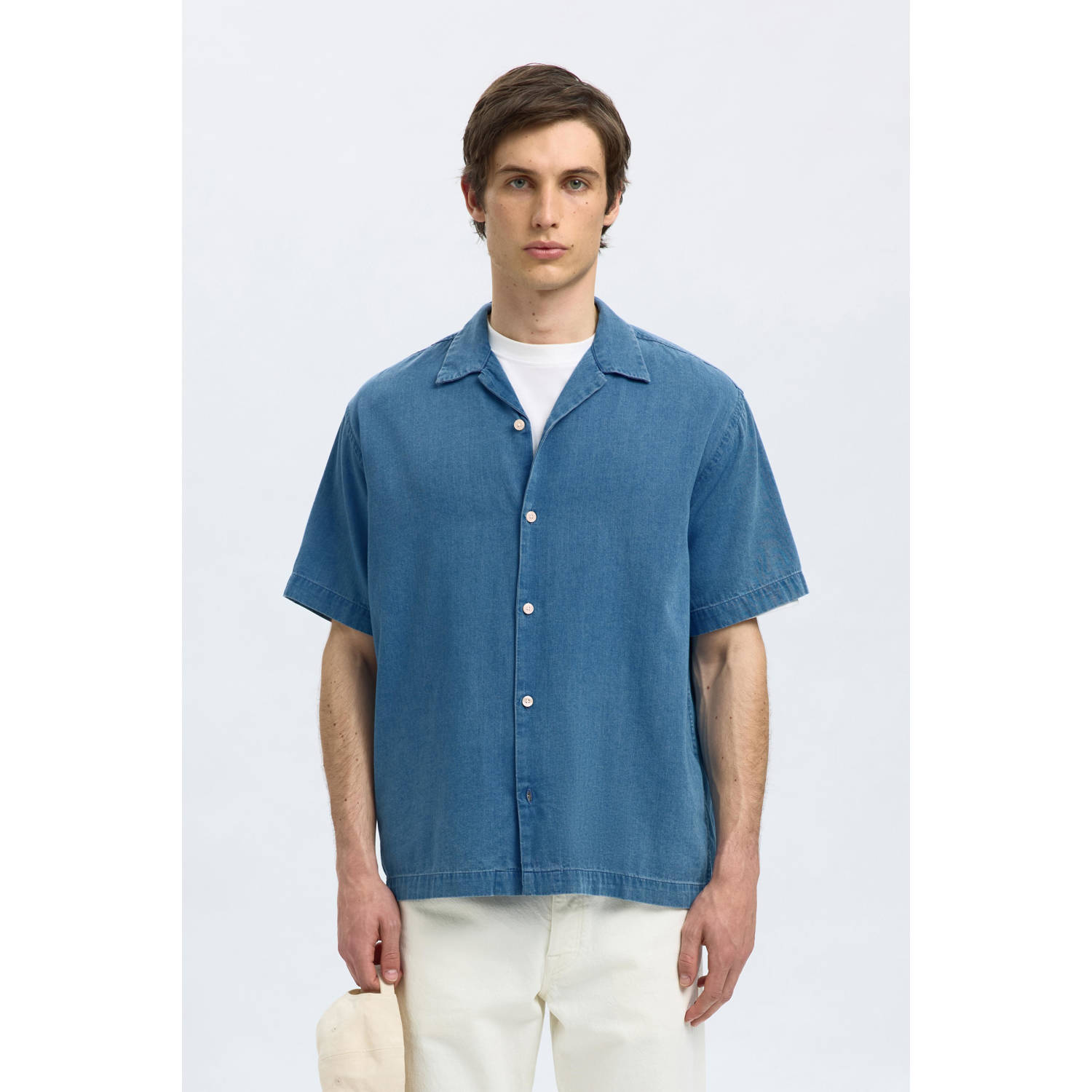 SELECTED HOMME denim relaxed fit overhemd SLHRLXRICK blauw
