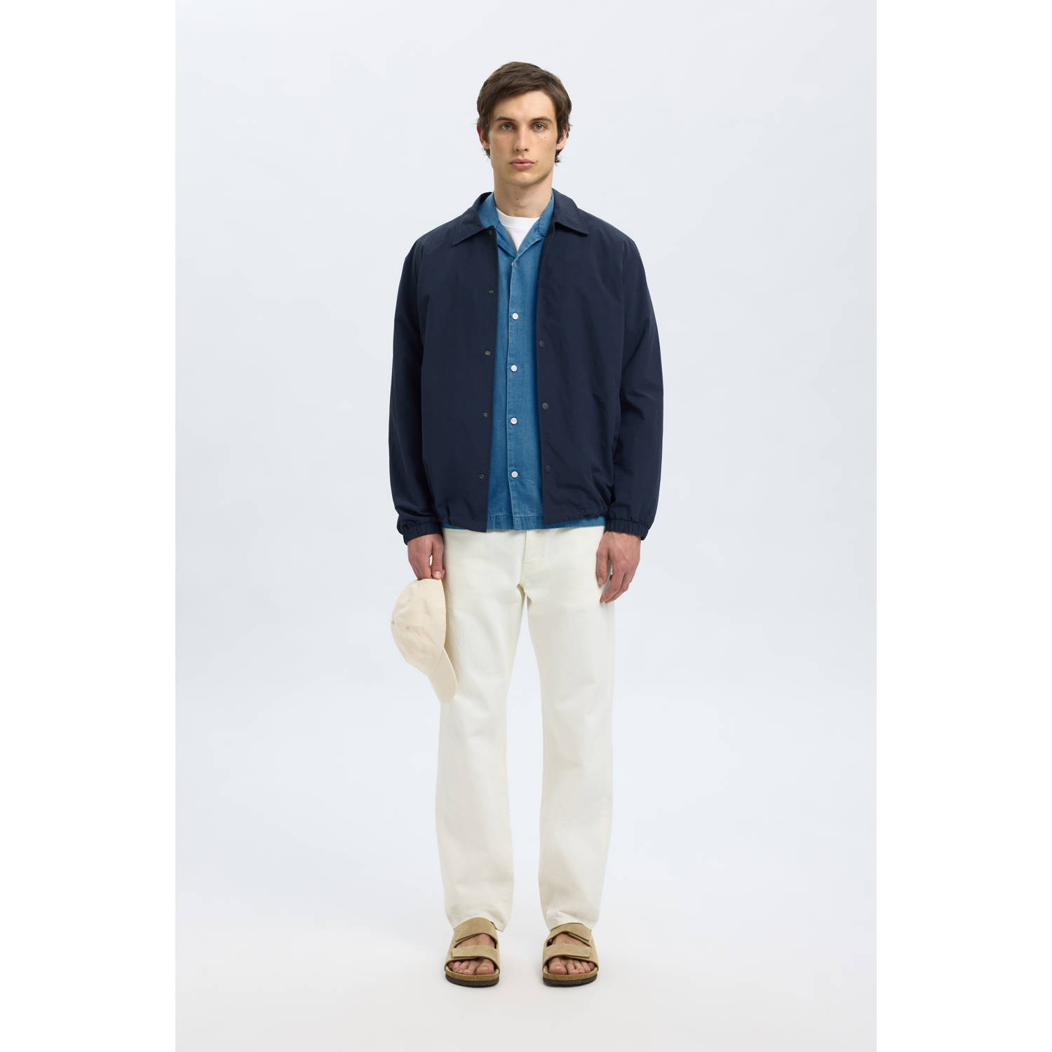 SELECTED HOMME denim relaxed fit overhemd SLHRLXRICK blauw
