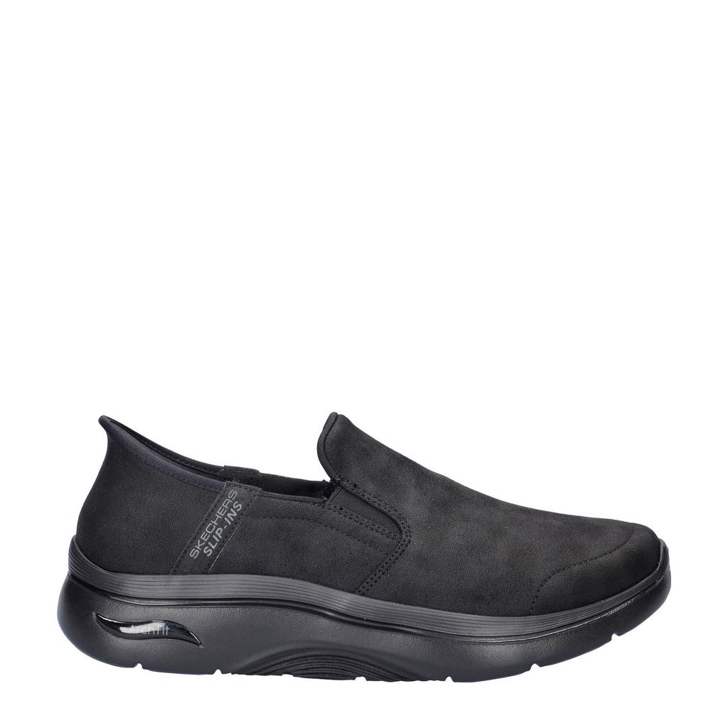 Zwarte heren Skechers Hands Free Slip-Ins Go Walk Arch FIt sneakers van imitatieleer
