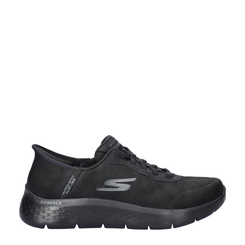Zwarte heren Skechers Go Walk Flex Hands Free Slip-In sneakers van textiel
