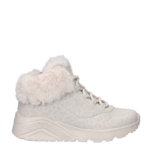 Skechers Uno gevoerde sneakers met panterprint ecru afbeelding