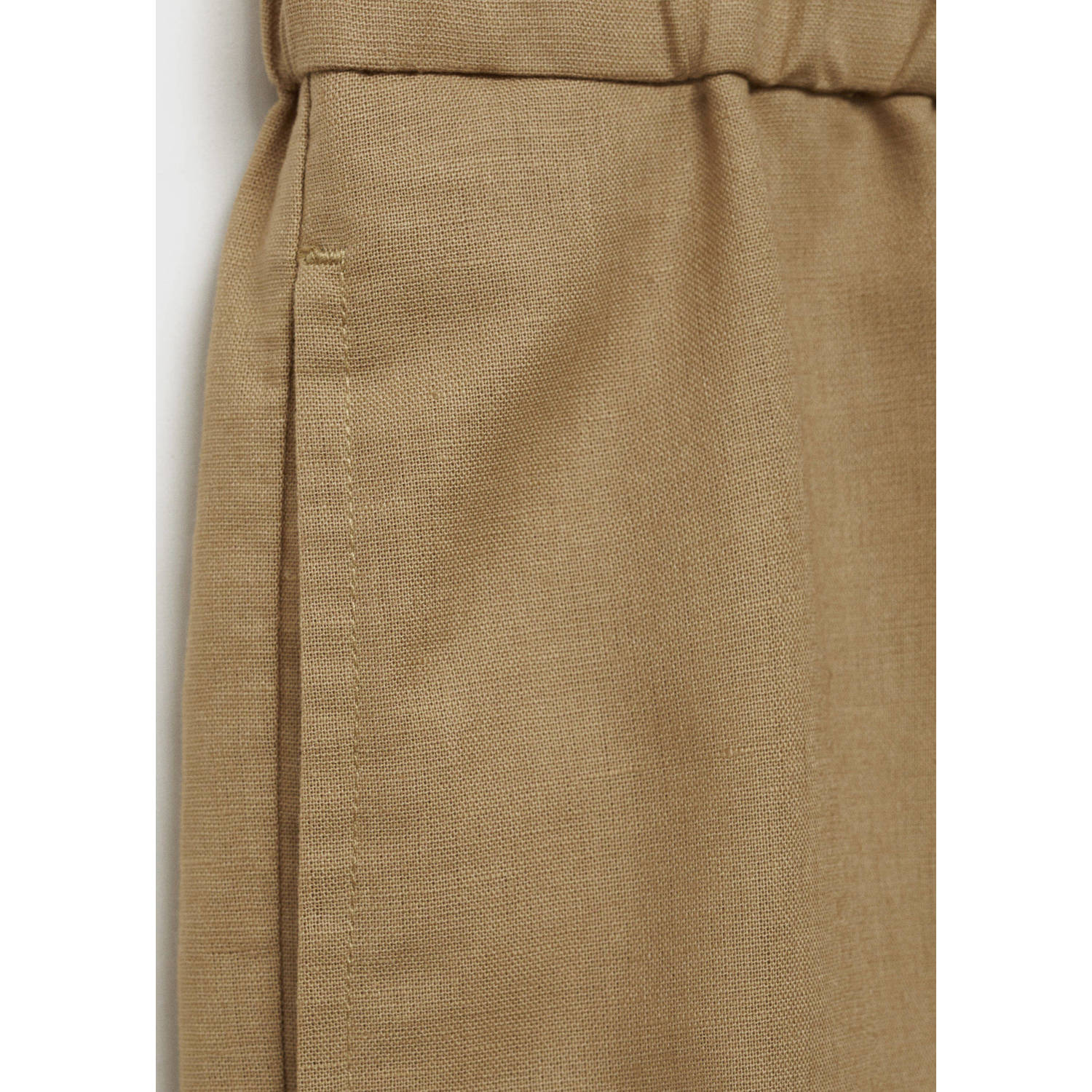 Mango Man linnen straight bermuda short beige