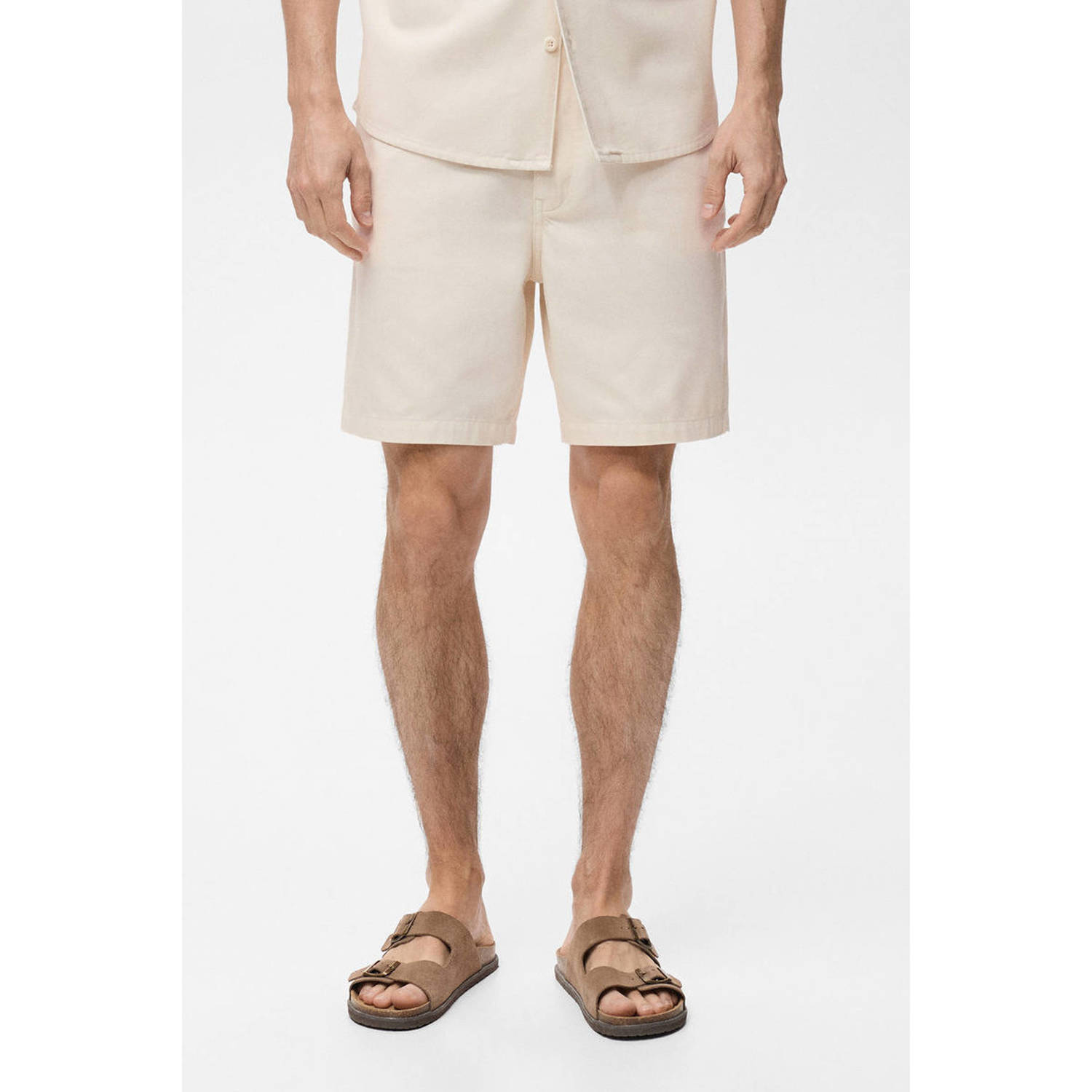 Mango Man straight chino short ecru