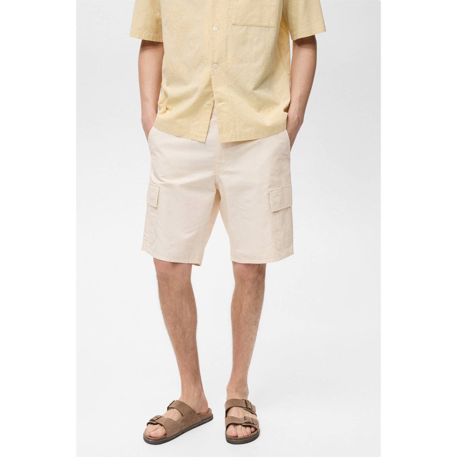 Mango Man loose cargo short ecru
