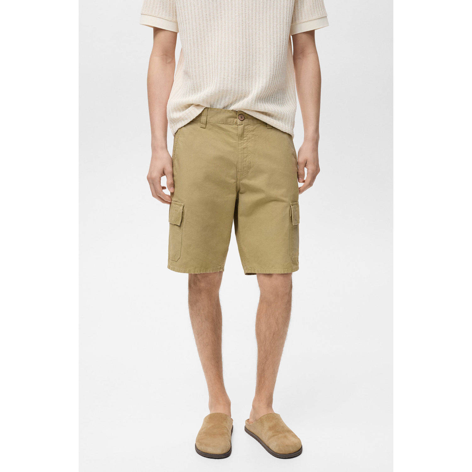 Mango Man loose cargo short beige