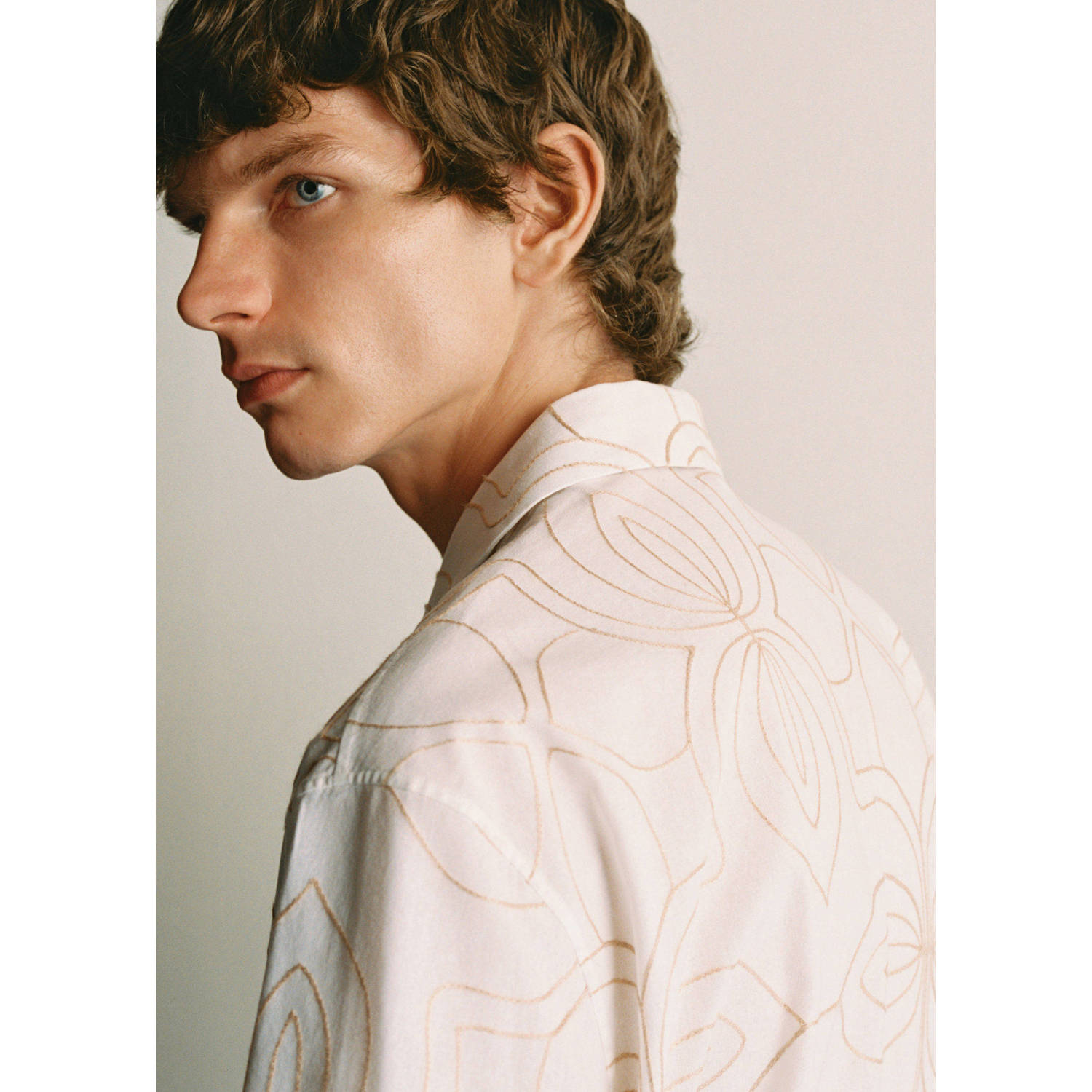 Mango Man casual overhemd ecru