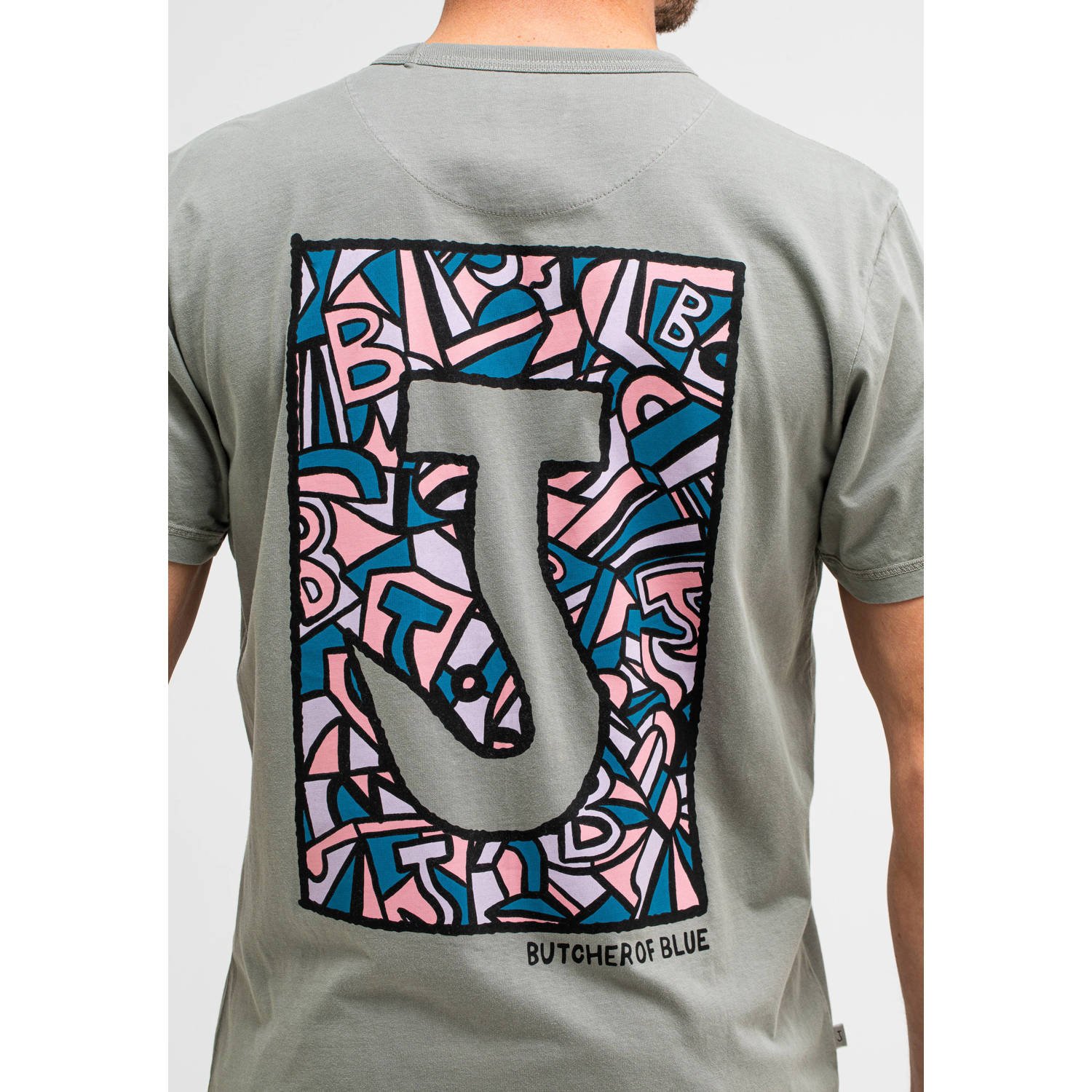 Butcher of Blue T-shirt grijsgroen