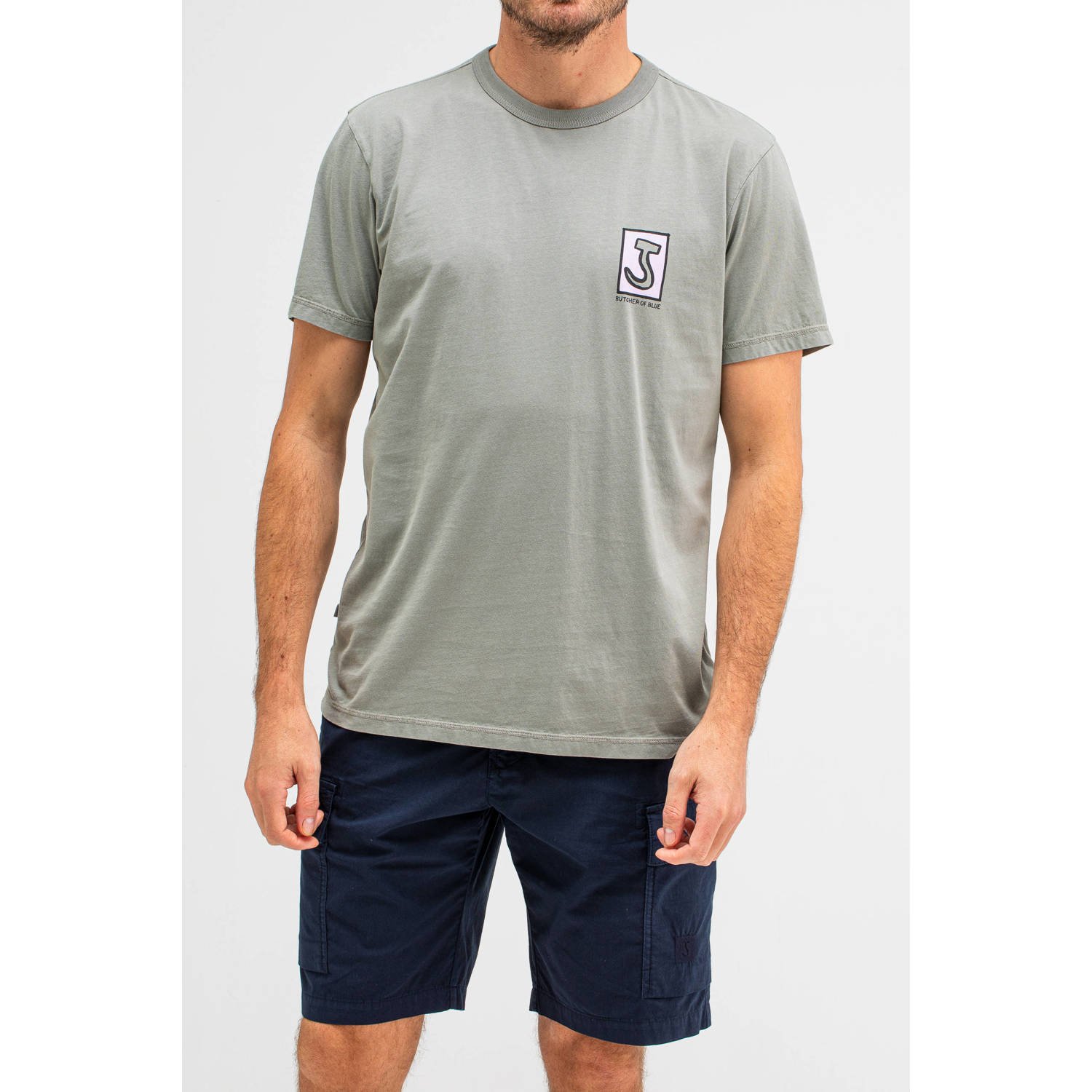 Butcher of Blue T-shirt grijsgroen