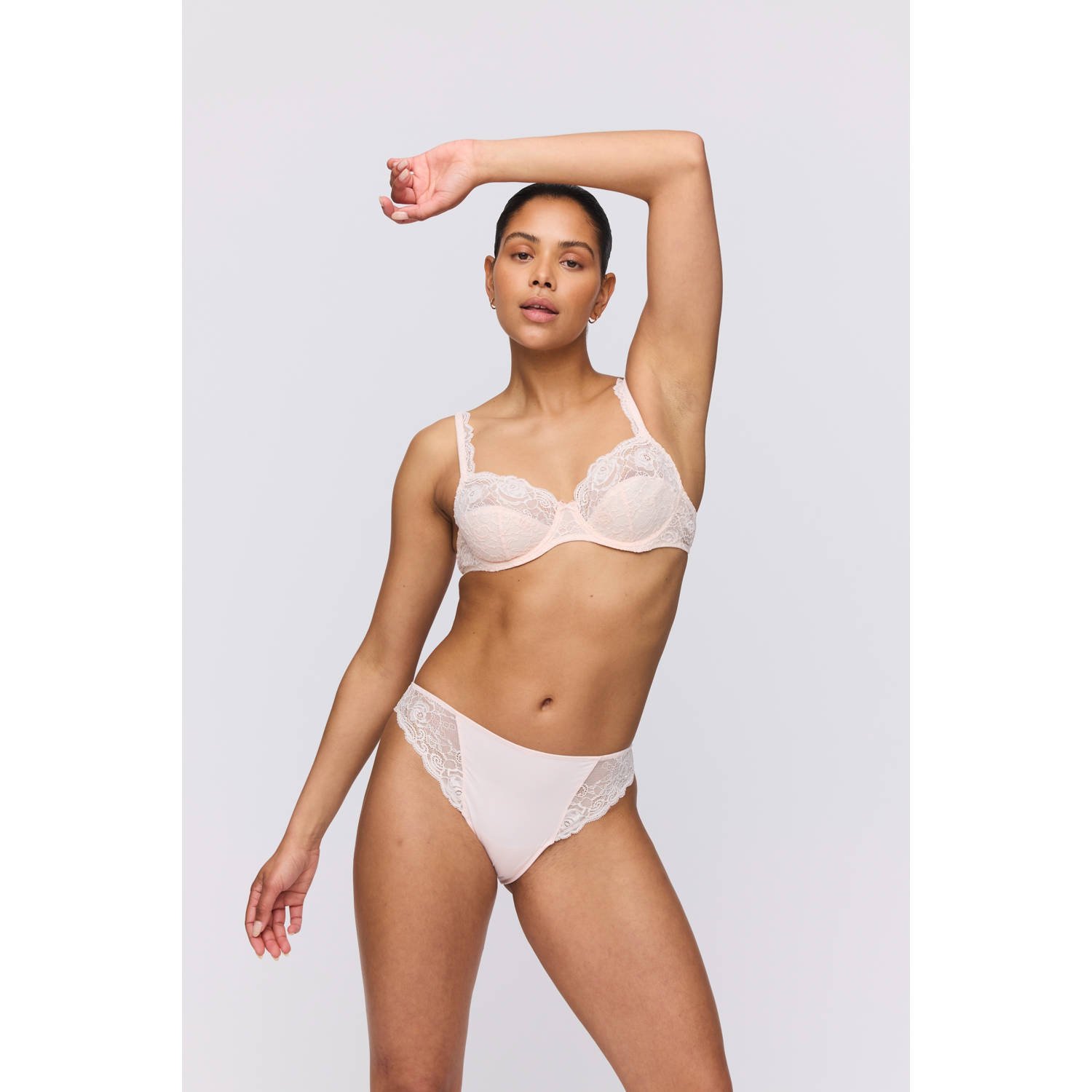 MARIE JO Slip met semi-transparante garnering model 'Cyrile'