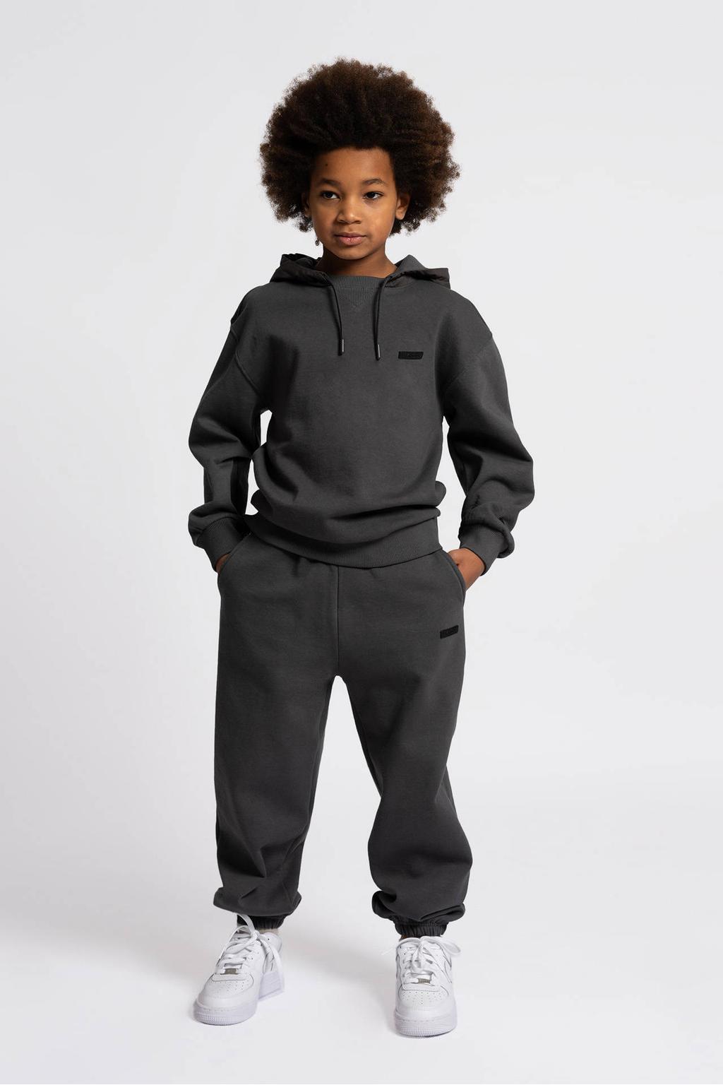 Antraciete jongens NIK&NIK joggingbroek van sweat materiaal met elastische tailleband en effen
