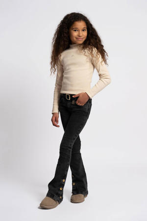 high waist flared jeans grey denim