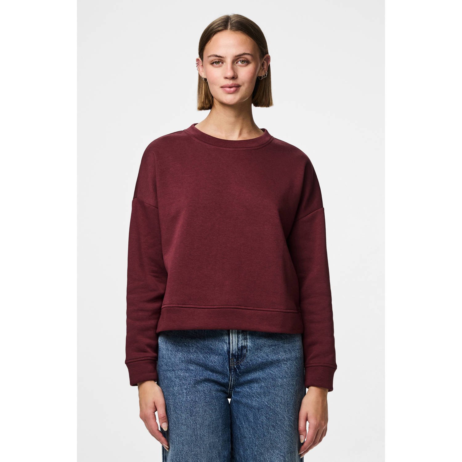 PIECES sweater PCCHILLI donkerrood