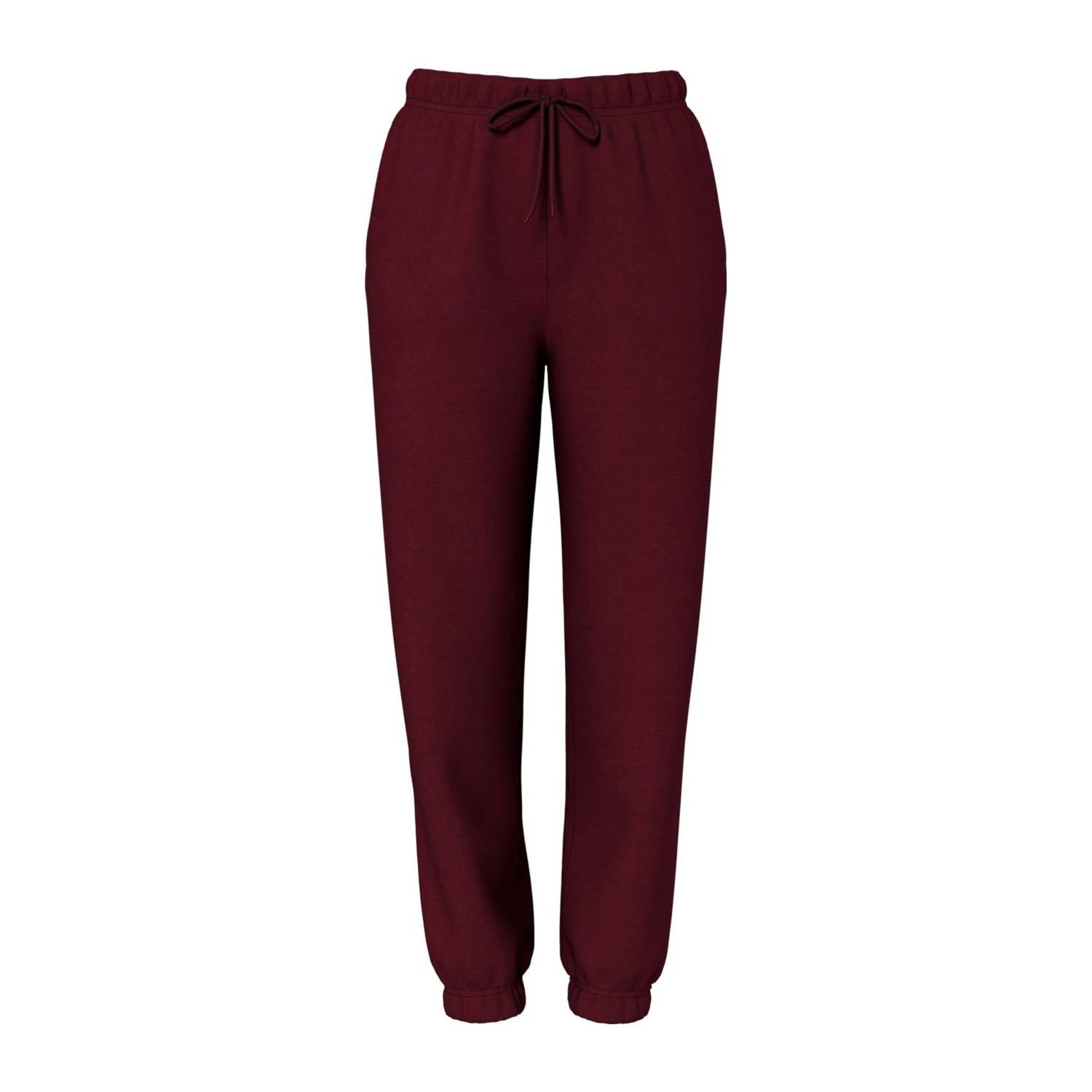 PIECES high waist regular fit sweatpants PCCHILLI donkerrood