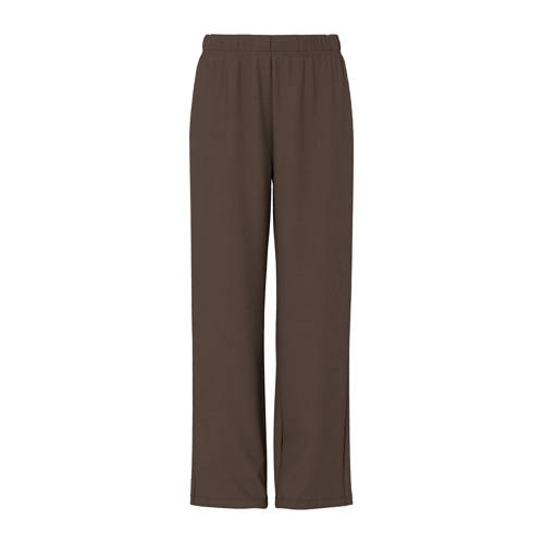 PIECES wide leg high waist sweatpants PCCHILLI bruin afbeelding
