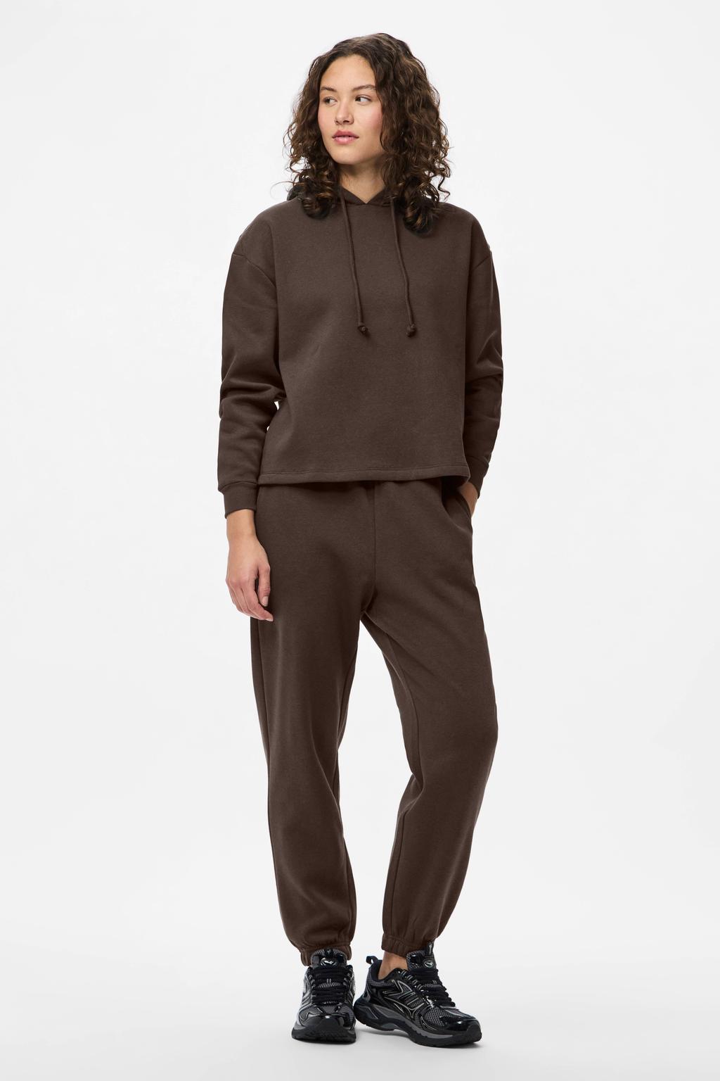 PIECES high waist regular fit sweatpants PCCHILLI bruin