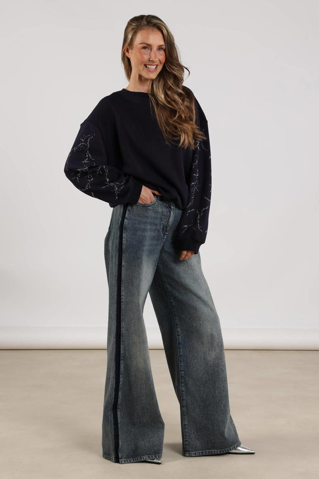 NUKUS wide leg jeans dark blue denim