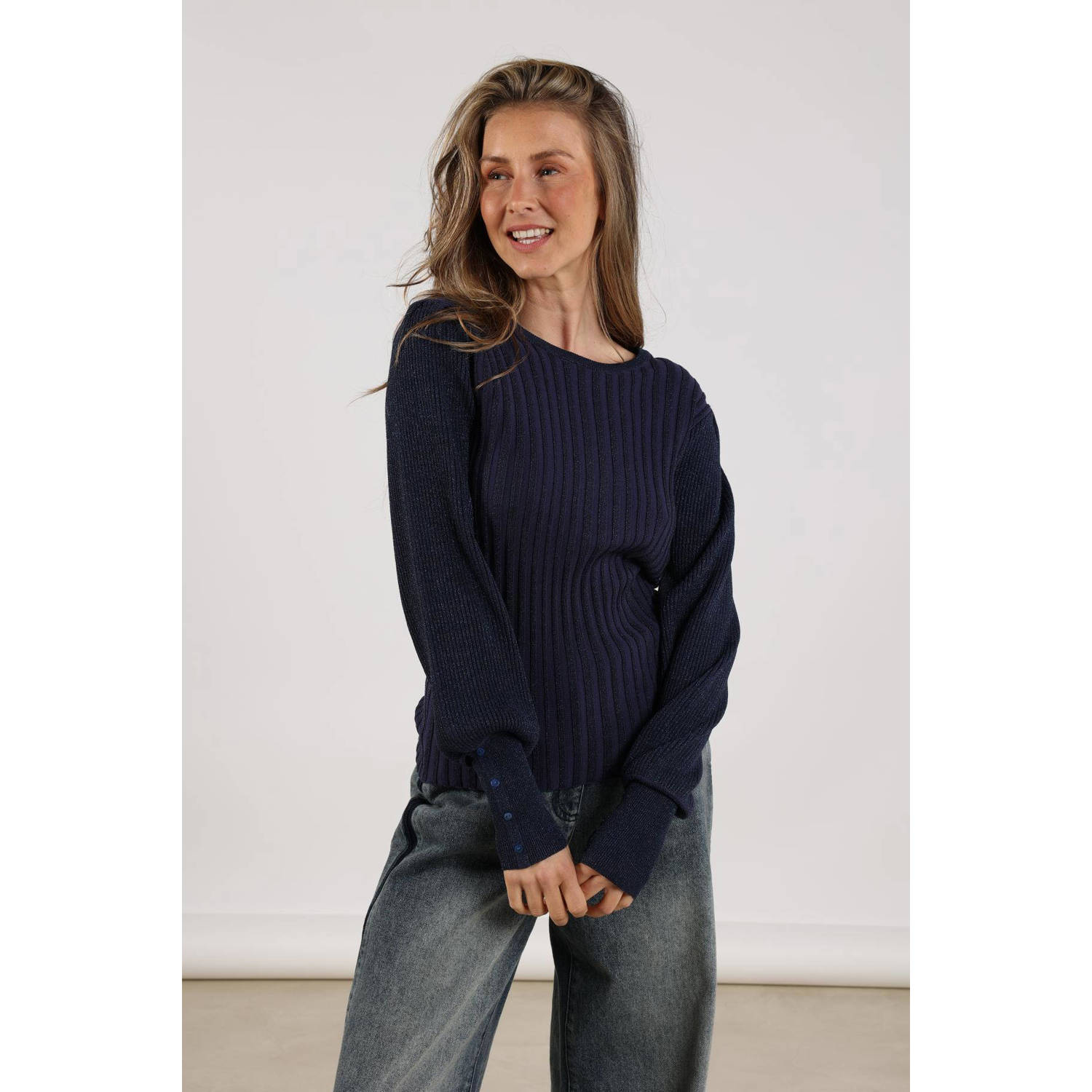 NUKUS Dames Truien & Vesten Mulberry Pullover Lurex Donkerblauw