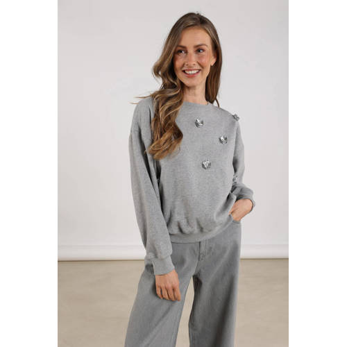 NUKUS sweater grijs melange afbeelding