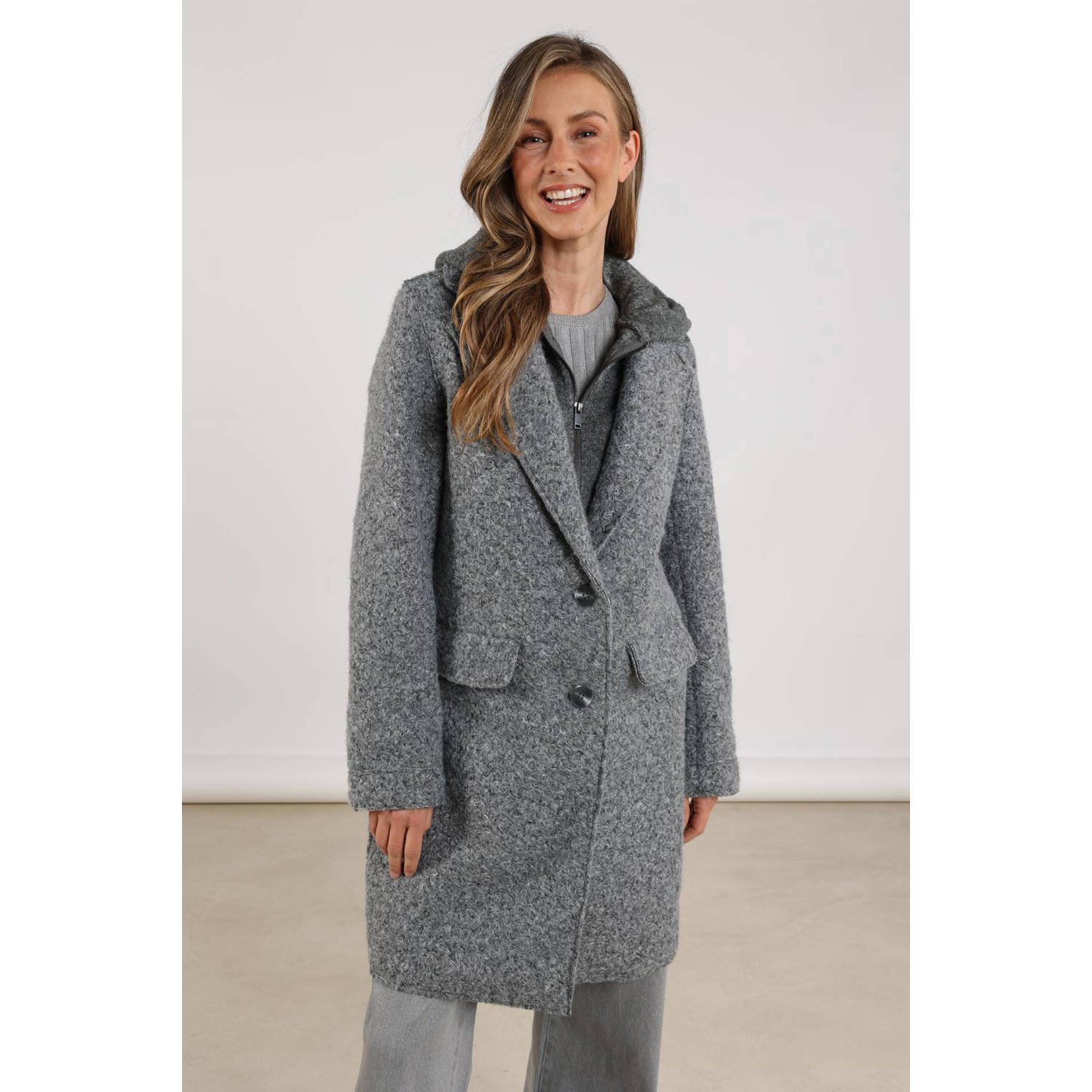 NUKUS Dames Jassen Inna Jacket Boucle Grijs