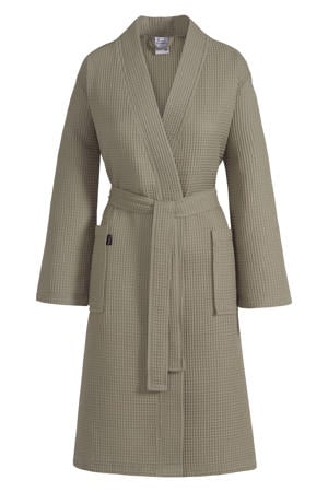 unisex badjas Biarritz met wafelstructuur taupe