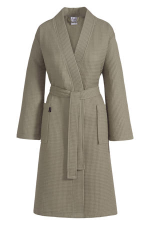 unisex badjas Biarritz met wafelstructuur taupe