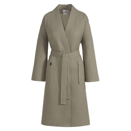 Vandyck unisex badjas Biarritz met wafelstructuur taupe afbeelding