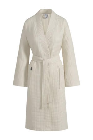 unisex badjas Biarritz met wafelstructuur ecru