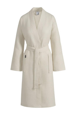 unisex badjas Biarritz met wafelstructuur ecru