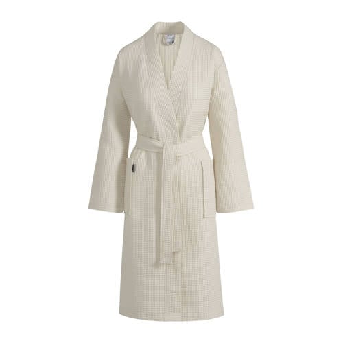 Vandyck unisex badjas Biarritz met wafelstructuur ecru afbeelding