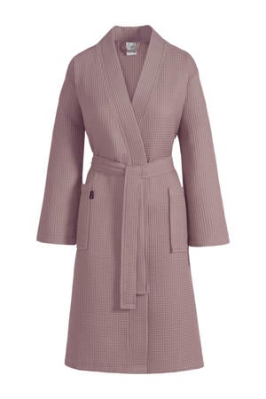 unisex badjas Biarritz met wafelstructuur oudroze