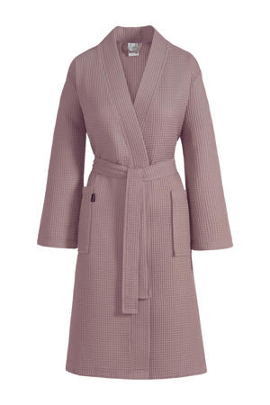 unisex badjas Biarritz met wafelstructuur oudroze