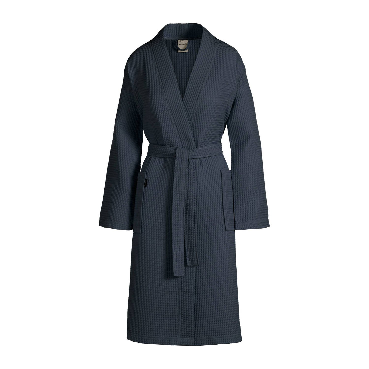 Vandyck badjas Biarritz met wafelstructuur donkerblauw