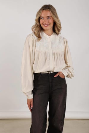 satijnen blouse ecru
