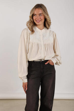 satijnen blouse ecru