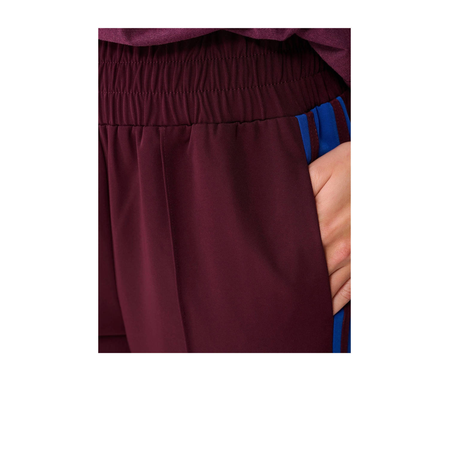 Shoeby wide leg high waist broek donkerrood