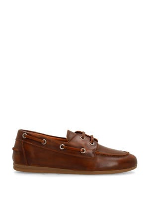 leren bootschoenen cognac
